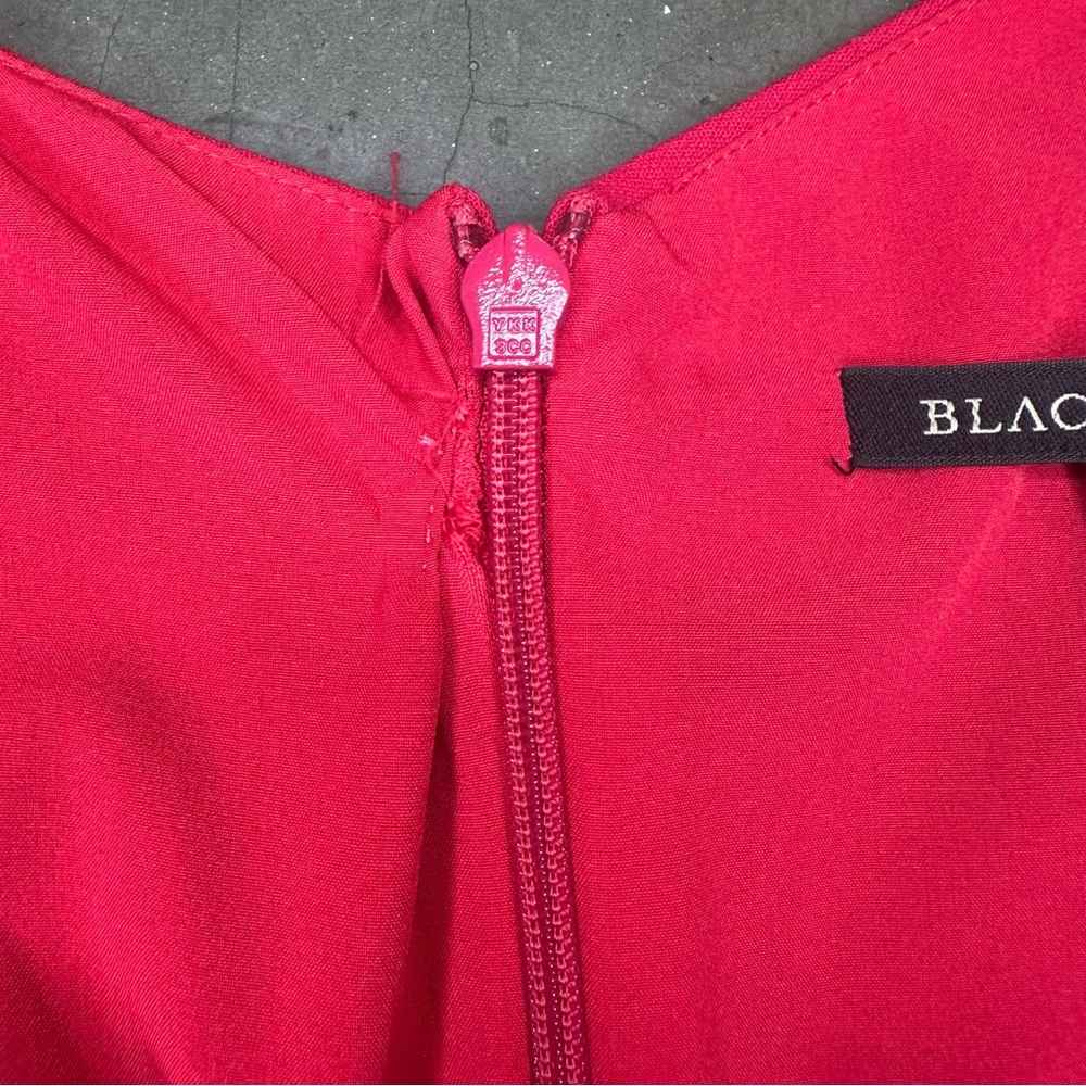 Black Halo Women’s Vibrant Pink Cocktail Tiered Ruffle Midi Dress Sz 10 - Picture 10 of 13